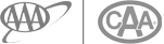 Logos of the American Automobile Association (AAA) and the Canadian Automobile Association (CAA) are displayed side by side.